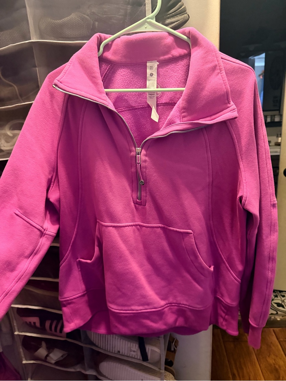 lululemon athletica Fleece Half-Zip Pullover in pow pink